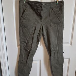 LOFT Olive Green Skinny utility Pants